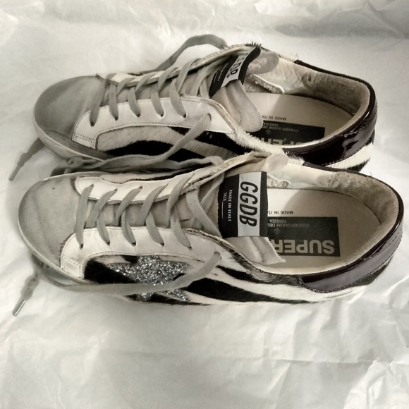 GOLDEN GOOSE GENIUNE CALF HAIR SIZE 38 ZEBRA PRINT - Picture 3 of 16